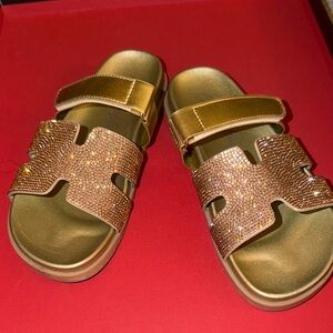 Cape Robbin Gold and Bronze Sandals